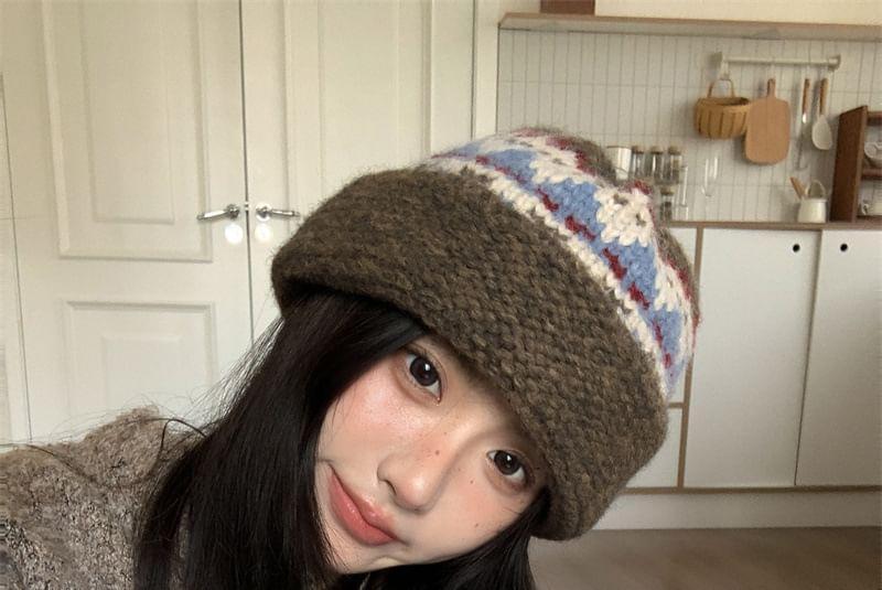 Patterned Knit Beanie Product Image