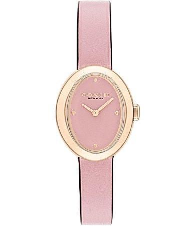 COACH Womens Sammy Quartz Analog Pink Leather Strap Watch Product Image