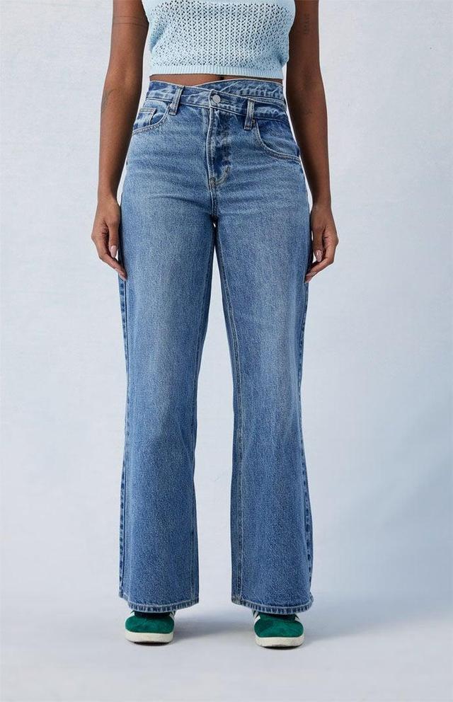 Women's Eco Asymmetrical Wide Leg Jeans - Product Image