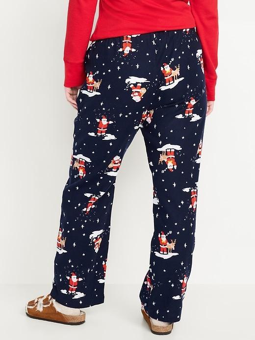 Mid-Rise Printed Flannel Pajama Pants Product Image