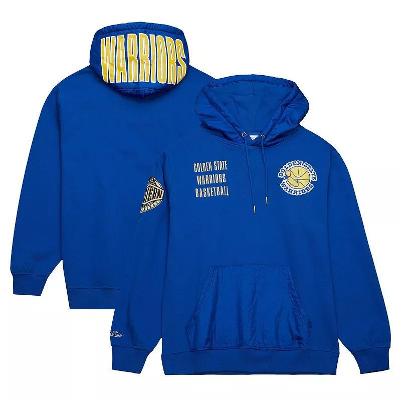 Mens Mitchell & Ness Royal Golden State Warriors Team OG 2.0 Vintage Logo Fleece Pullover Hoodie Product Image