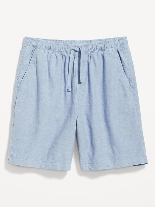 Linen-Blend Jogger Shorts -- 7-inch inseam Product Image