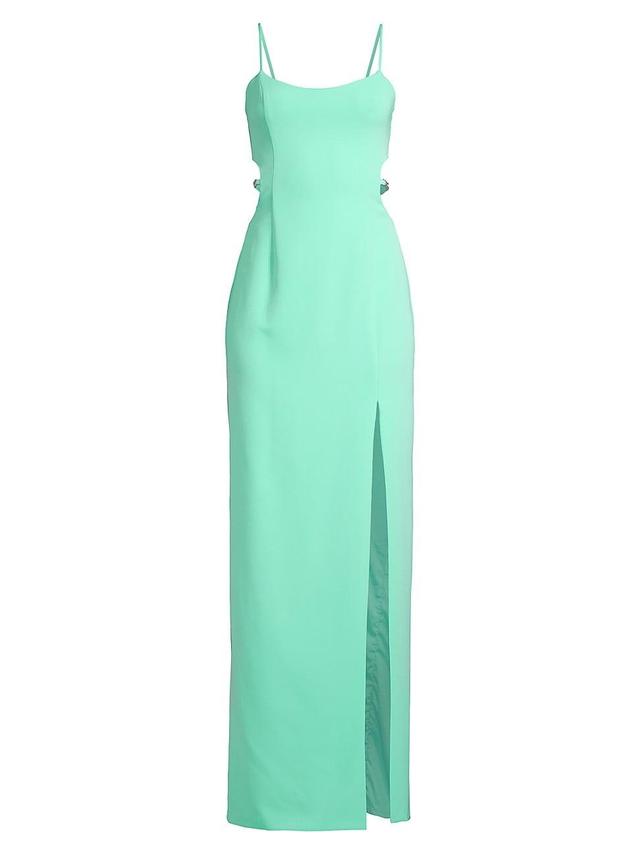 Womens Embellished Crepe Cut-Out Gown Product Image