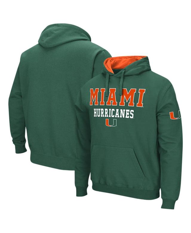 Mens Colosseum Green Miami Hurricanes Sunrise Pullover Hoodie Product Image