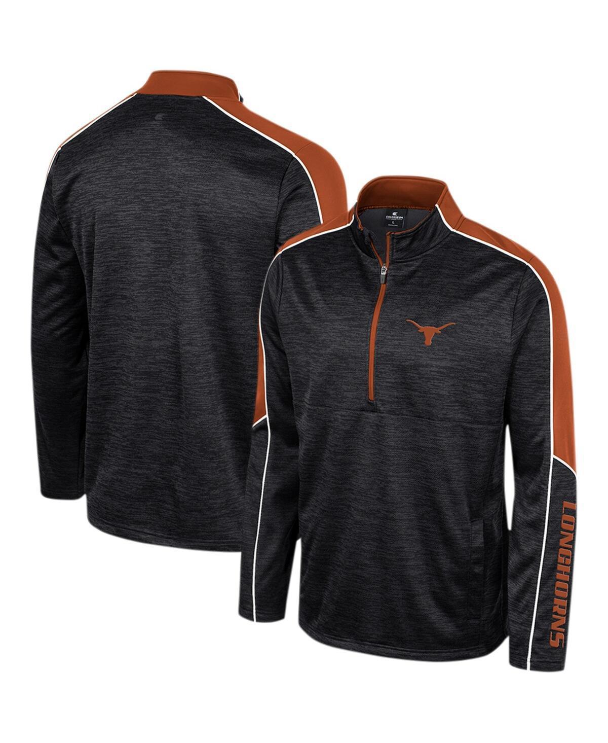 Mens Colosseum Charcoal Texas Longhorns Marled Half-Zip Jacket Product Image