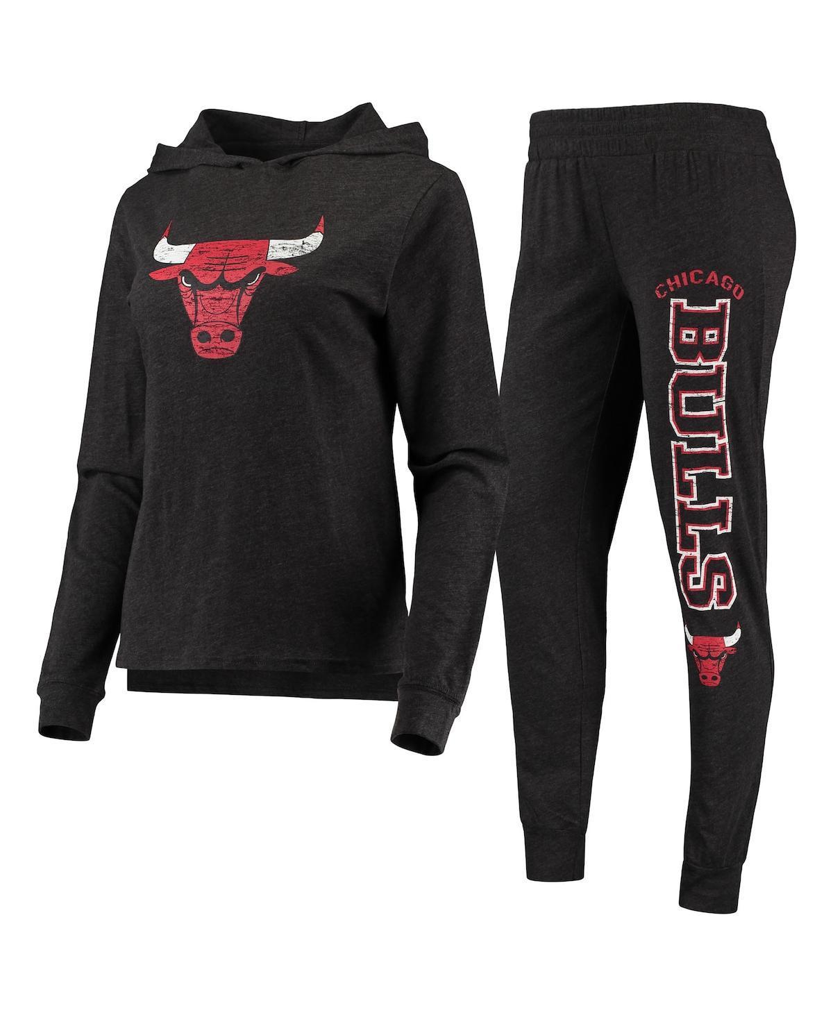 Womens Concepts Sport Heathered Black Chicago Bulls Hoodie & Pants Sleep Set Product Image