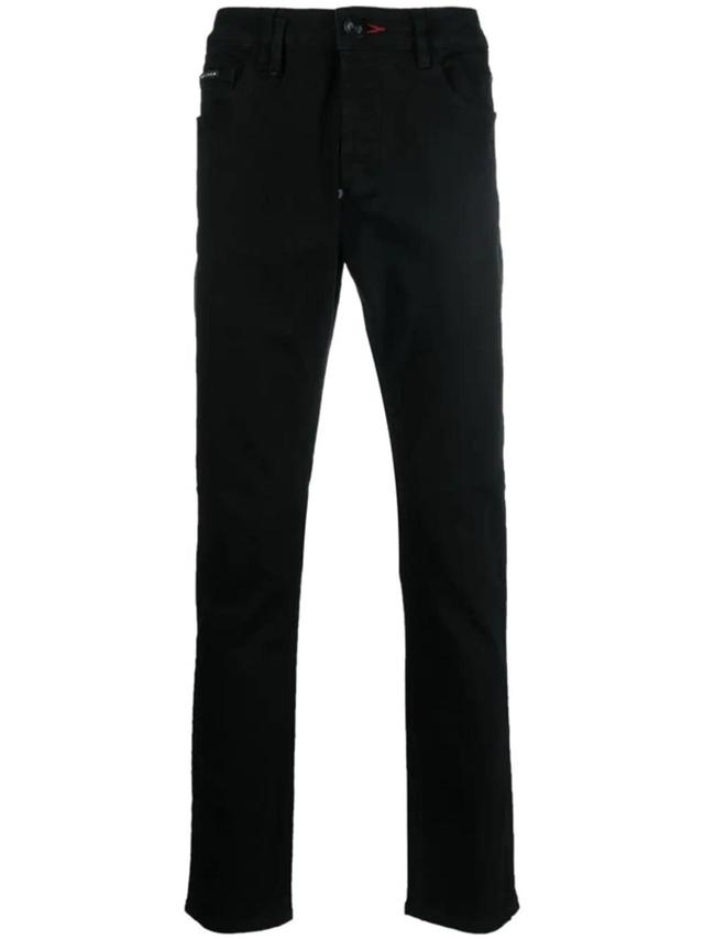 Logo-patch Detail Slim-cut Jeans In Black Product Image