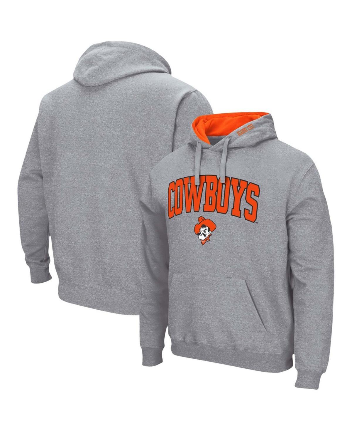 Mens Colosseum Heathered Gray Oklahoma State Cowboys Arch & Logo 3.0 Pullover Hoodie Product Image