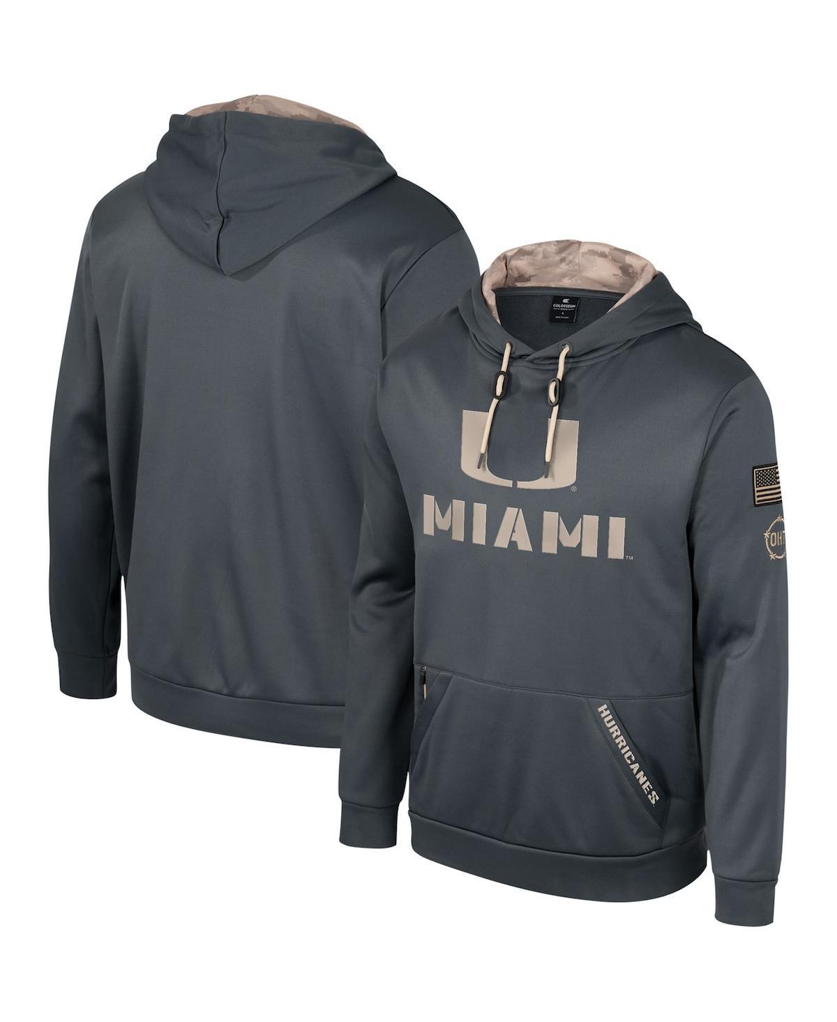 Mens Colosseum Charcoal LSU Tigers OHT Military Appreciation Pullover Hoodie Grey Product Image