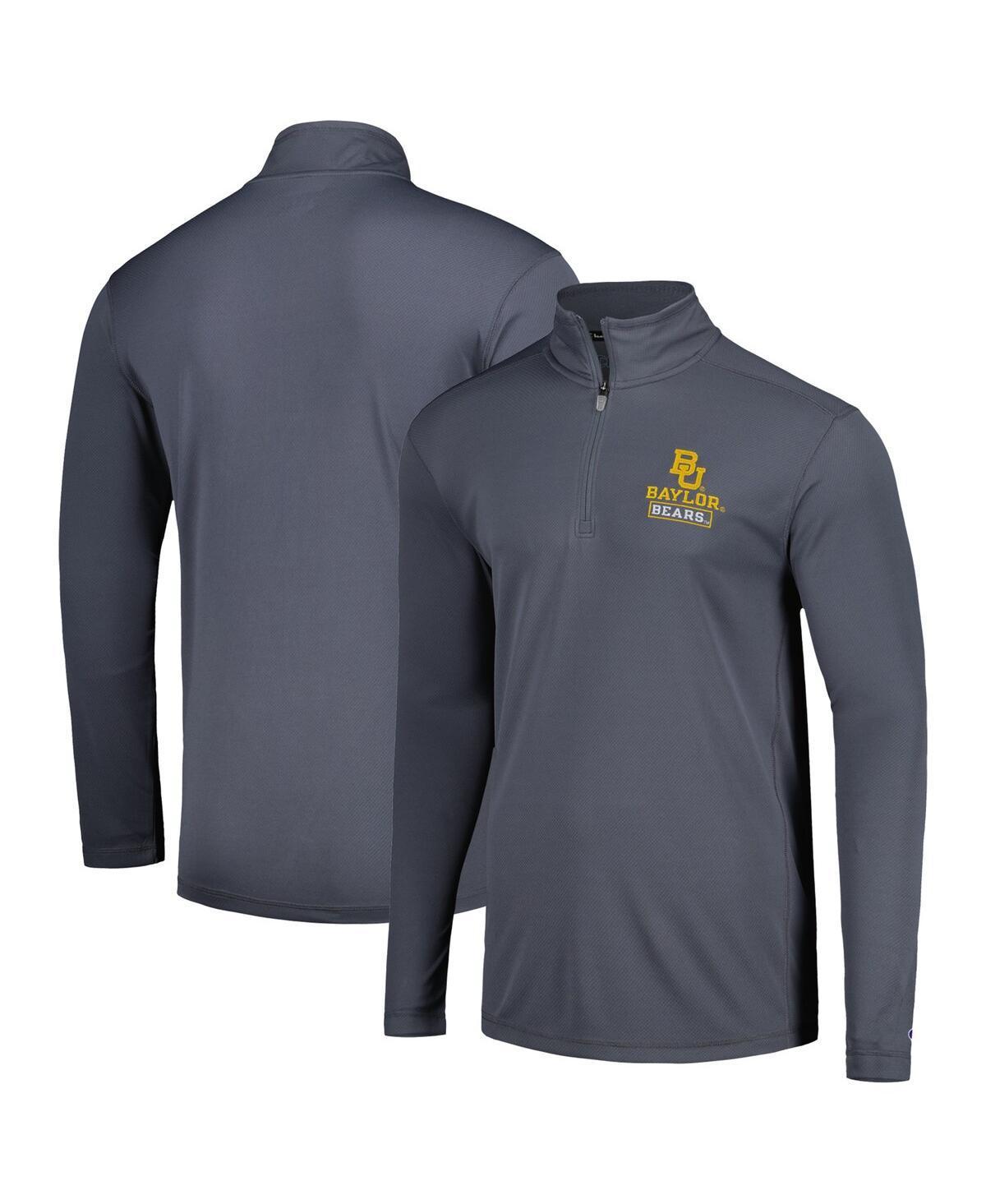 Mens Champion Gray Baylor Bears Textured Quarter-Zip Jacket Product Image