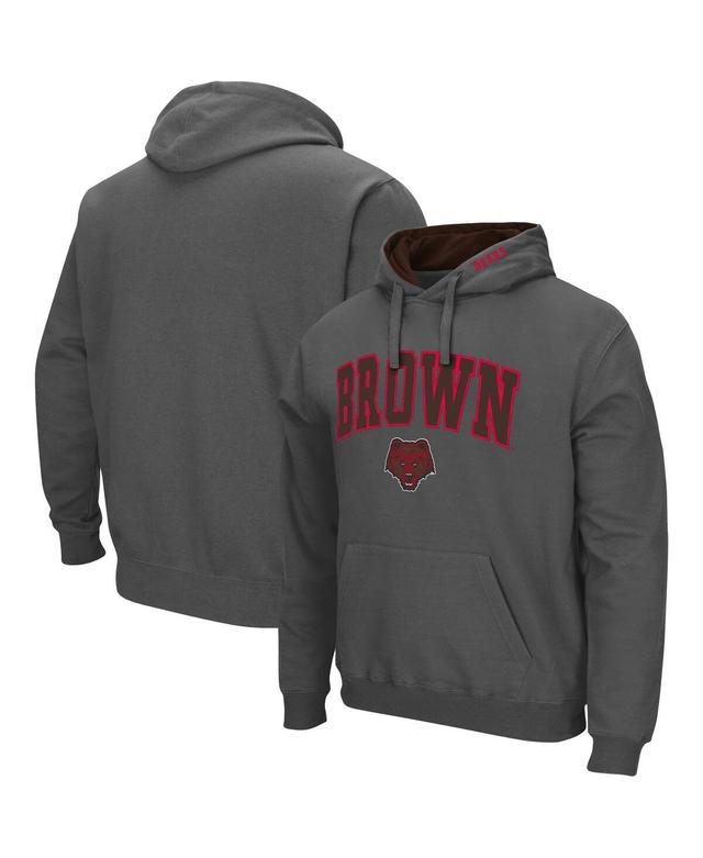 Mens Colosseum Heathered Gray Ball State Cardinals Arch & Logo 3.0 Pullover Hoodie Product Image