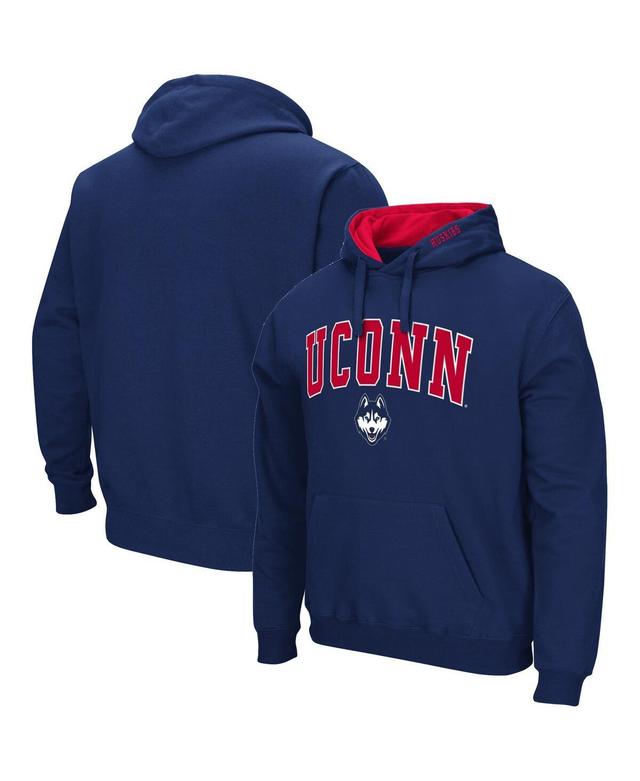 Mens Colosseum Navy UConn Huskies Arch & Logo 3.0 Pullover Hoodie Product Image