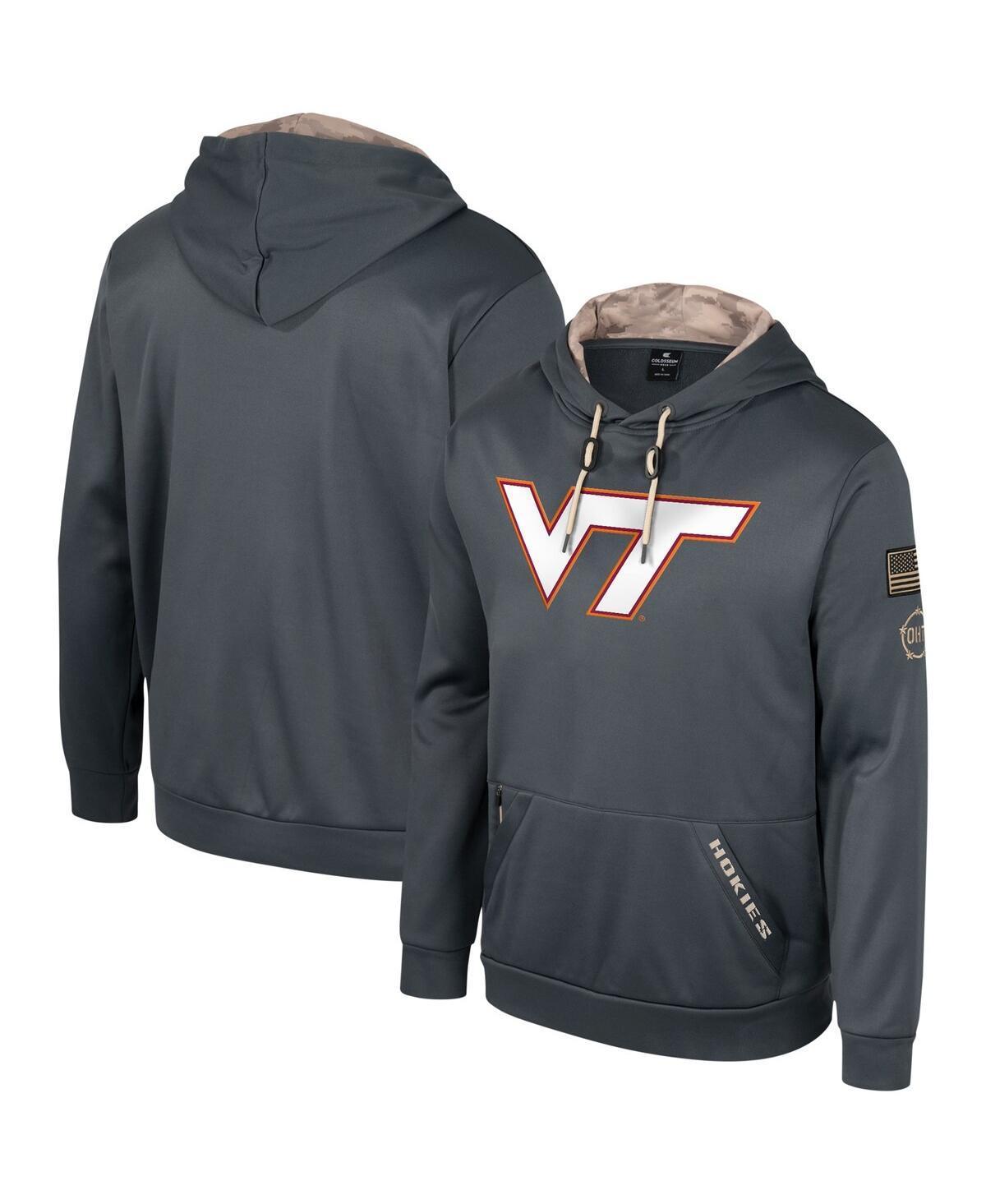 Mens Colosseum Charcoal Virginia Tech Hokies OHT Military Appreciation Pullover Hoodie Product Image