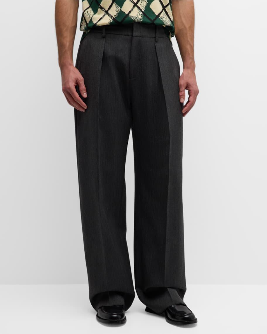 Mens Herringbone Wool Trousers Product Image