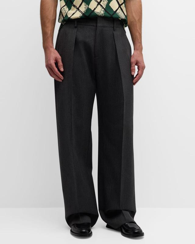 Mens Herringbone Wool Trousers Product Image