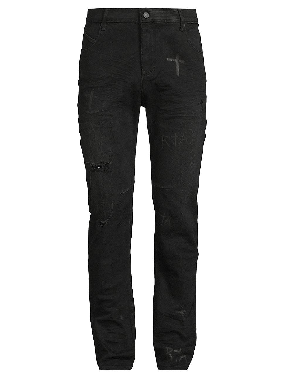 Mens Crosses Distressed Jeans Product Image