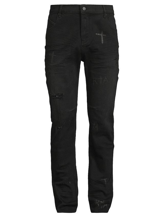 Mens Crosses Distressed Jeans Product Image