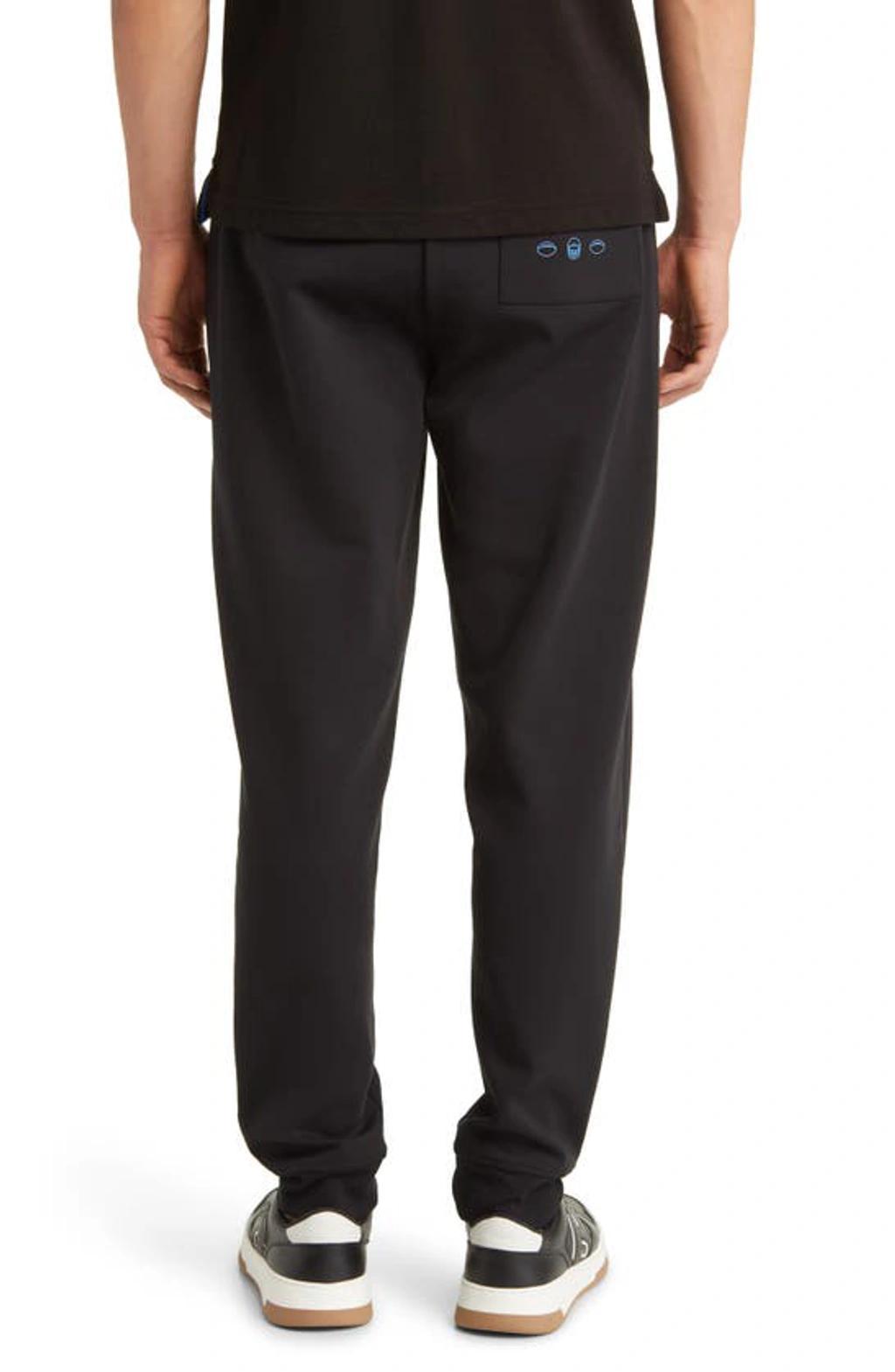 Boss X Nfl Cotton-blend Tracksuit Bottoms With Collaborative Branding In Chargers Black Product Image