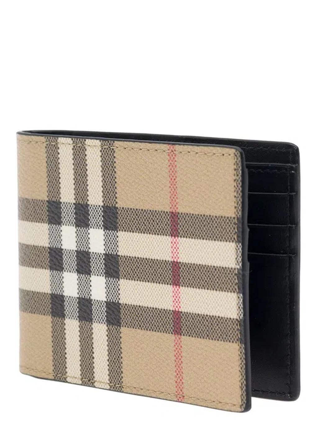 Beige Check Wallet Product Image