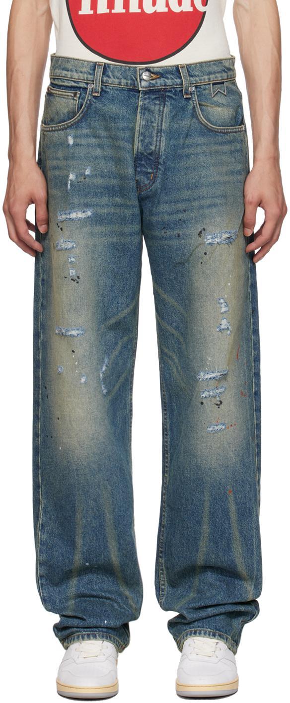 Indigo Distressed Jeans Product Image