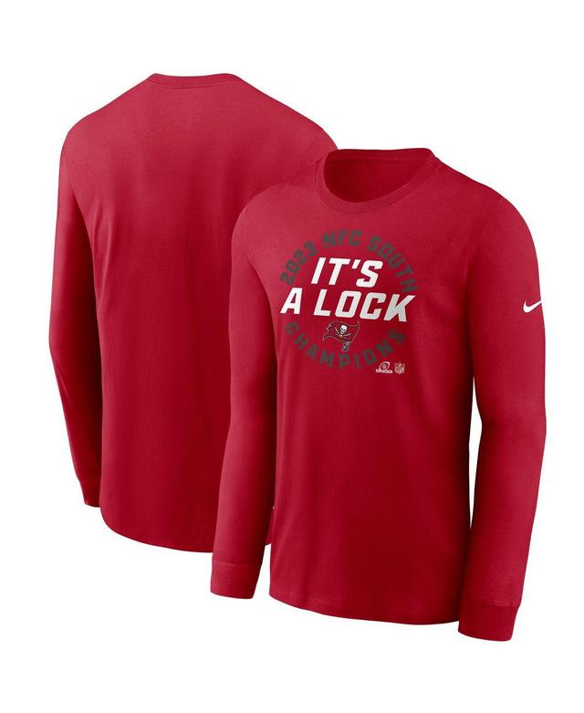 Mens Nike Red Tampa Bay Buccaneers 2023 Nfc South Division Champions Locker Room Trophy Collection Long Sleeve T-shirt Product Image