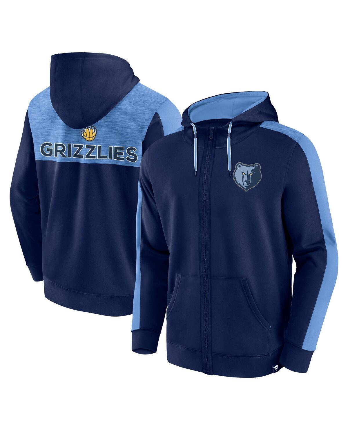 Mens Fanatics Navy Memphis Grizzlies Rainbow Shot Full-Zip Hoodie Product Image