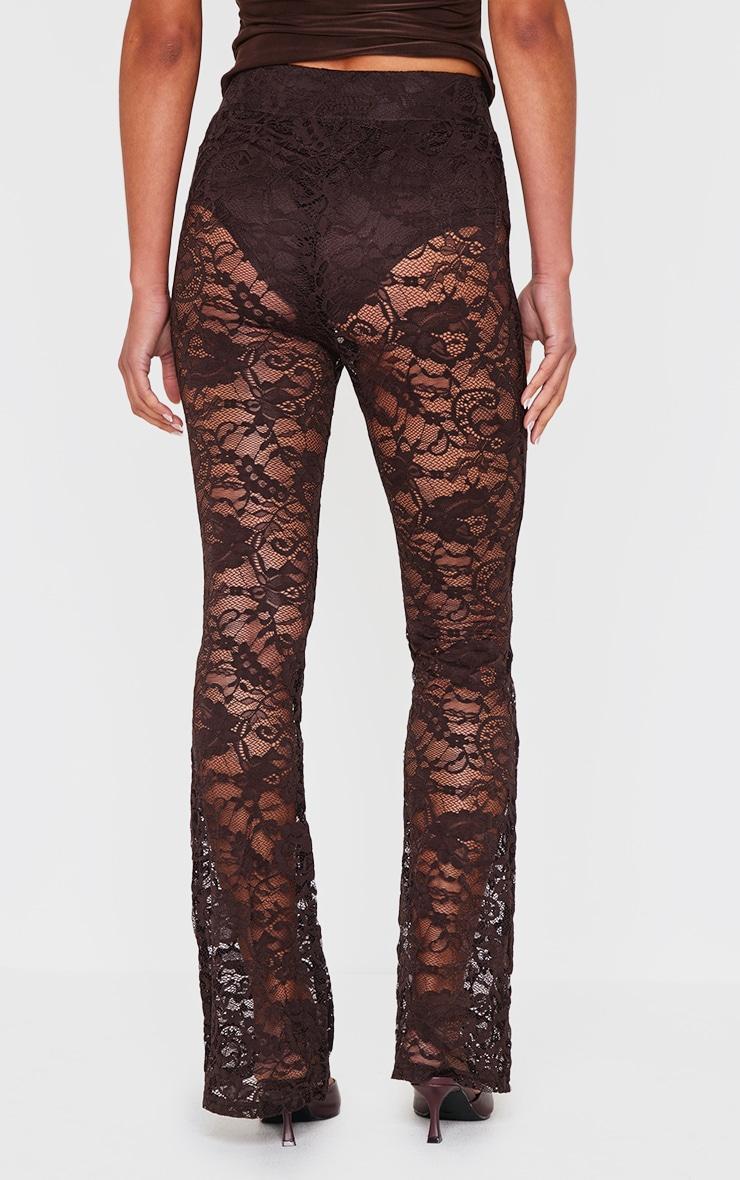  Chocolate Lined Lace Flared Pants Product Image