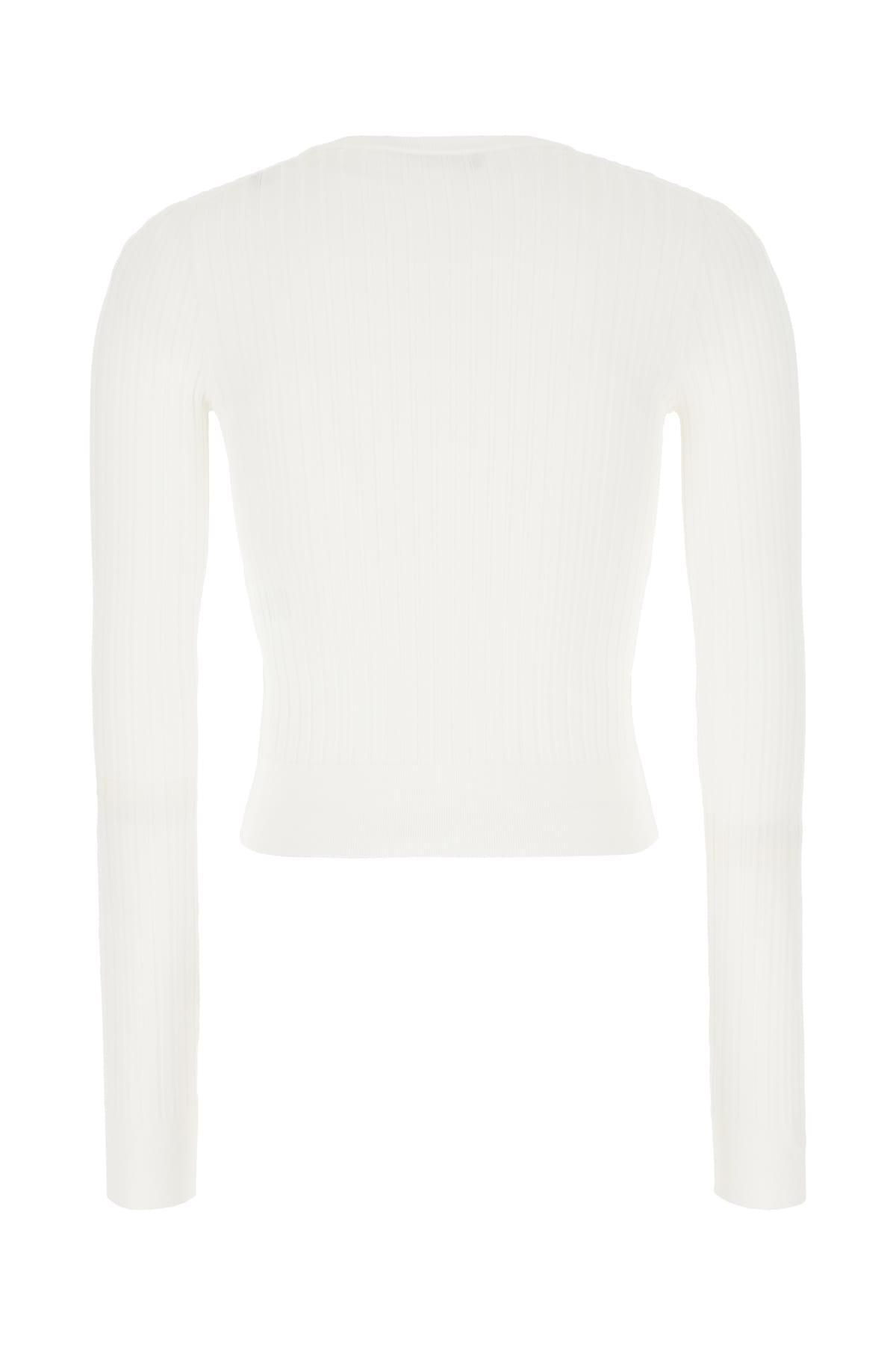 DOLCE & GABBANA White Stretch Viscose Blend Cardigan In Bianco Ottico Product Image