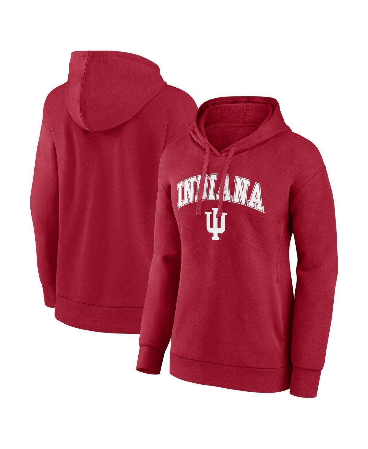 Womens Fanatics Branded Crimson Indiana Hoosiers Evergreen Campus Pullover Hoodie Product Image