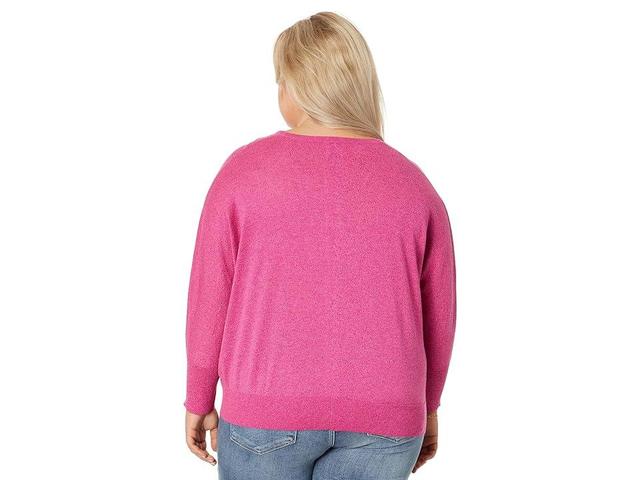 NIC+ZOE Plus Size Soft Sleeve Twist Sweater Tee (Shocking ) Women's Clothing Product Image