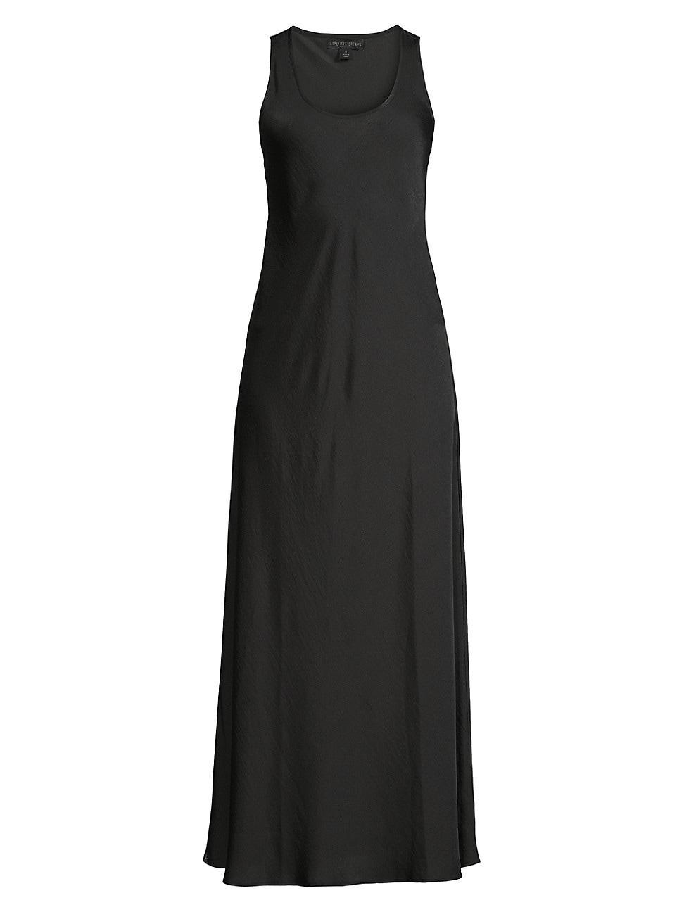 Womens Washed Satin Long Tank Dress Product Image