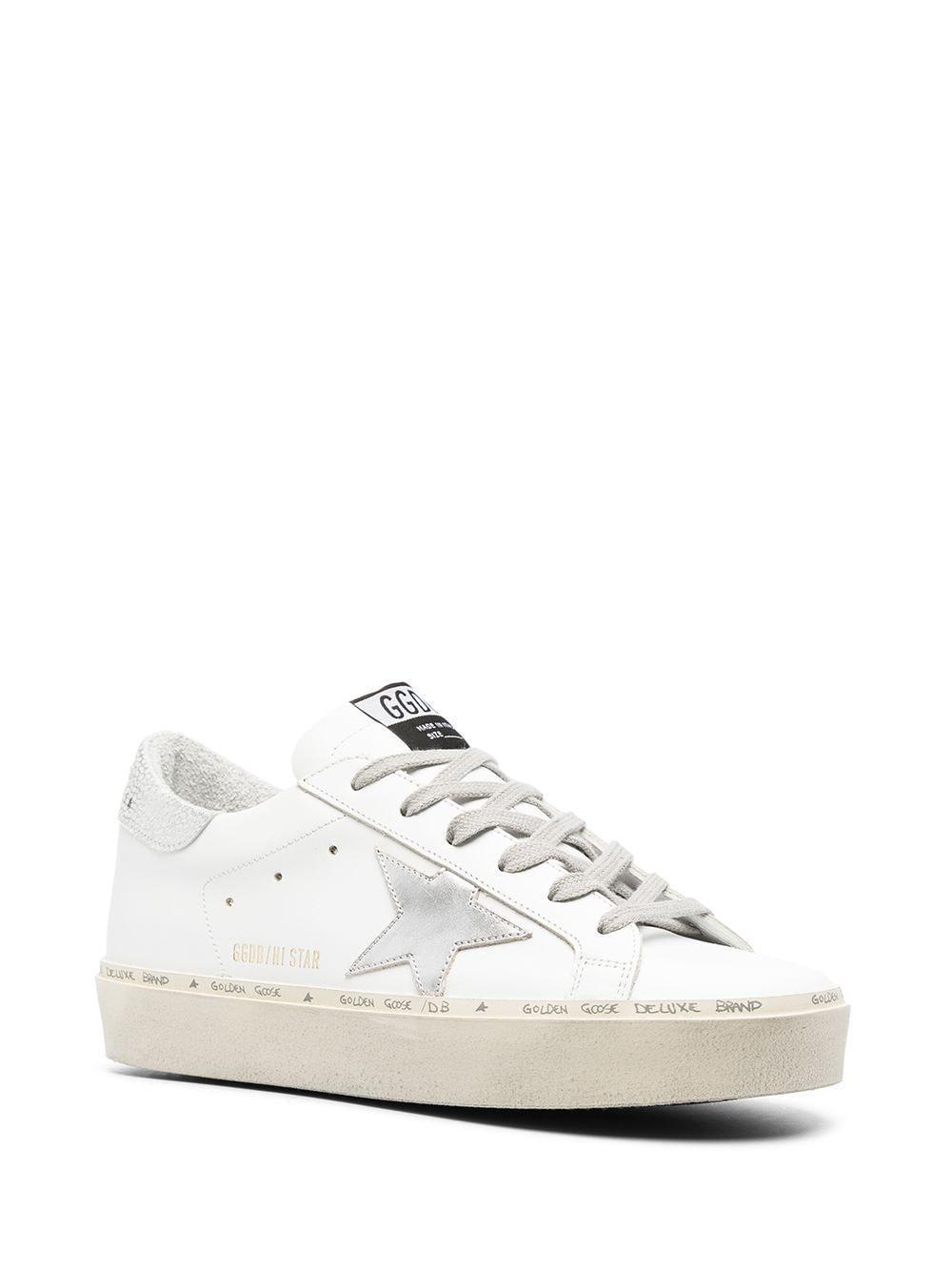 GOLDEN GOOSE Hi Star Leather Sneakers In White Product Image