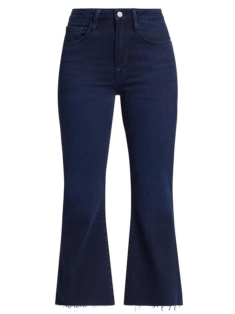 FRAME Le Crop Flare Raw Hem Jeans Product Image