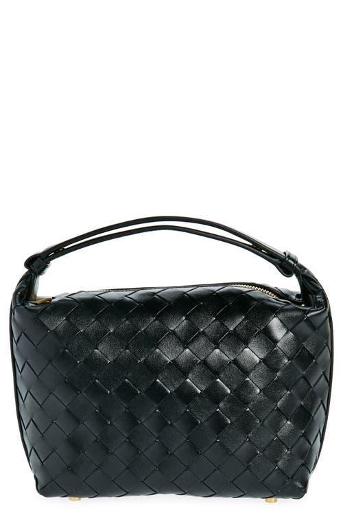 BOTTEGA VENETA Mini Wallace Intrecciato Leather Shoulder Bag In Black/gold Product Image