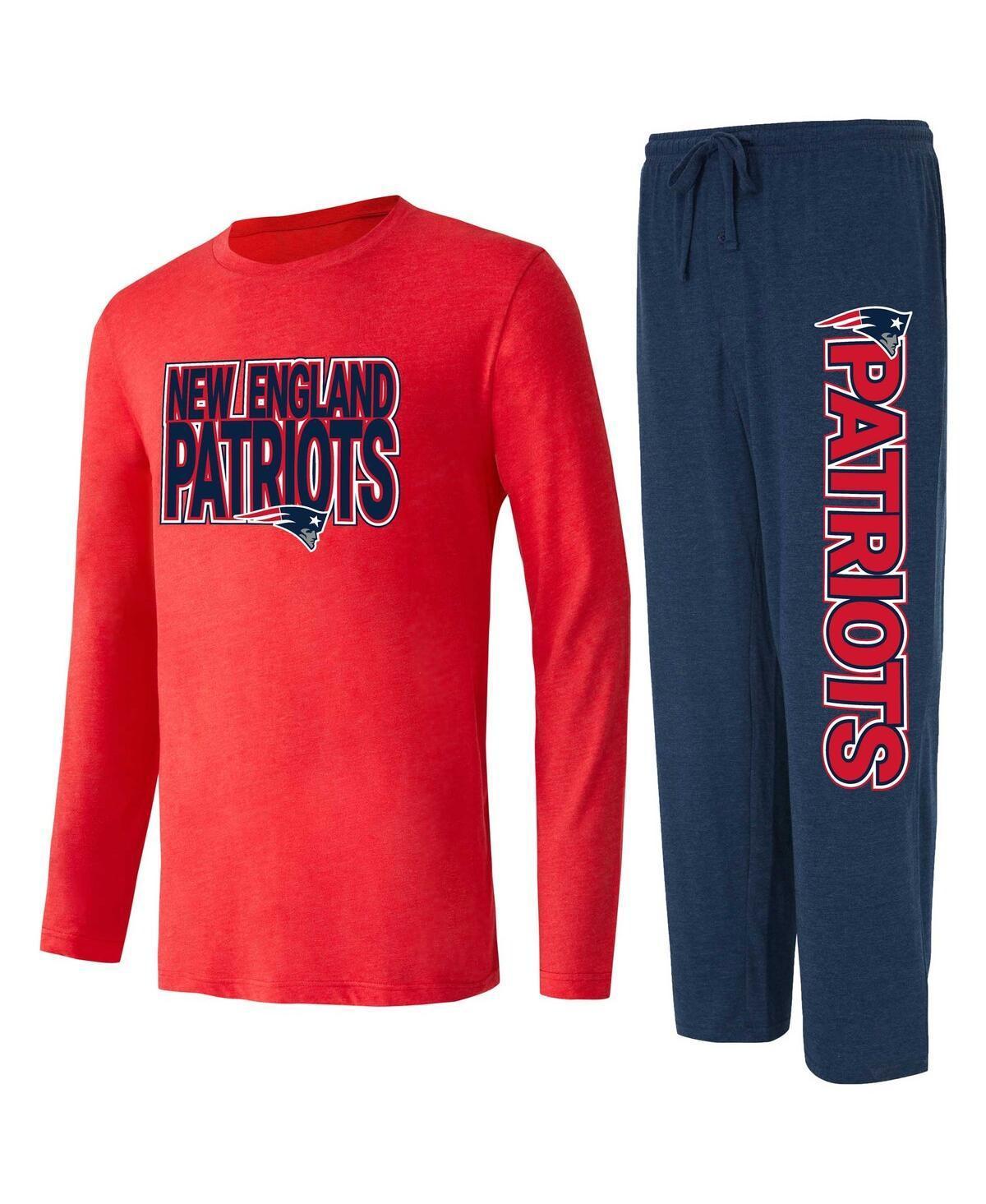 Mens Concepts Sport Navy New England Patriots Meter Long Sleeve T-shirt and Pants Sleep Set - Navy Product Image