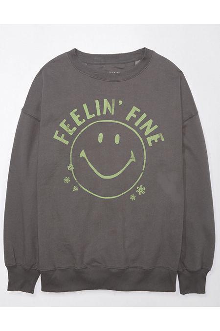 AE Oversized Smiley Graphic Sweatshirt Womens Product Image