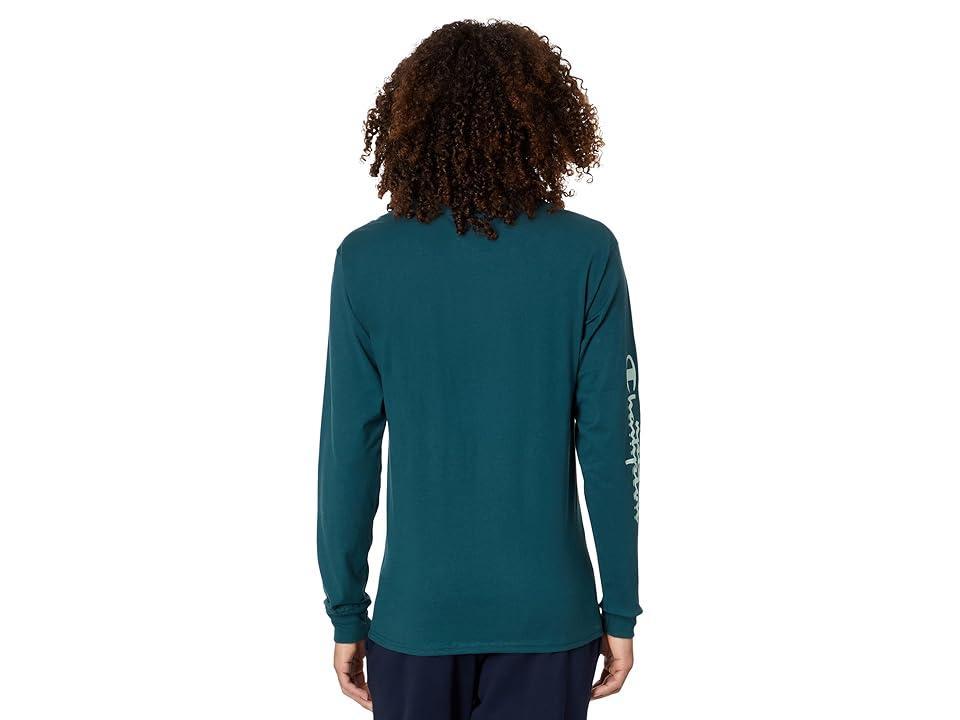 Champion Classic Graphic Long Sleeve Tee (Metallic Teal) Men's Clothing Product Image