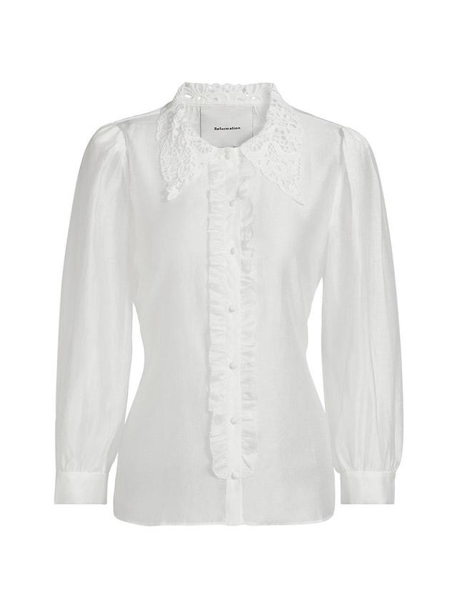 Womens Indy Ruffled Long-Sleeve Blouse Product Image