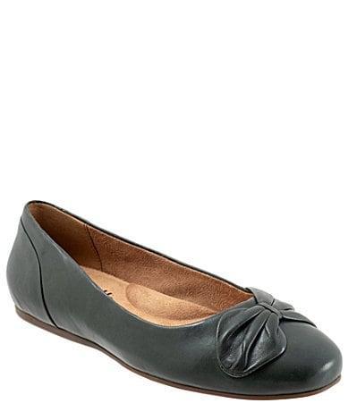 SoftWalk Sofia Leather Bow Flats Product Image