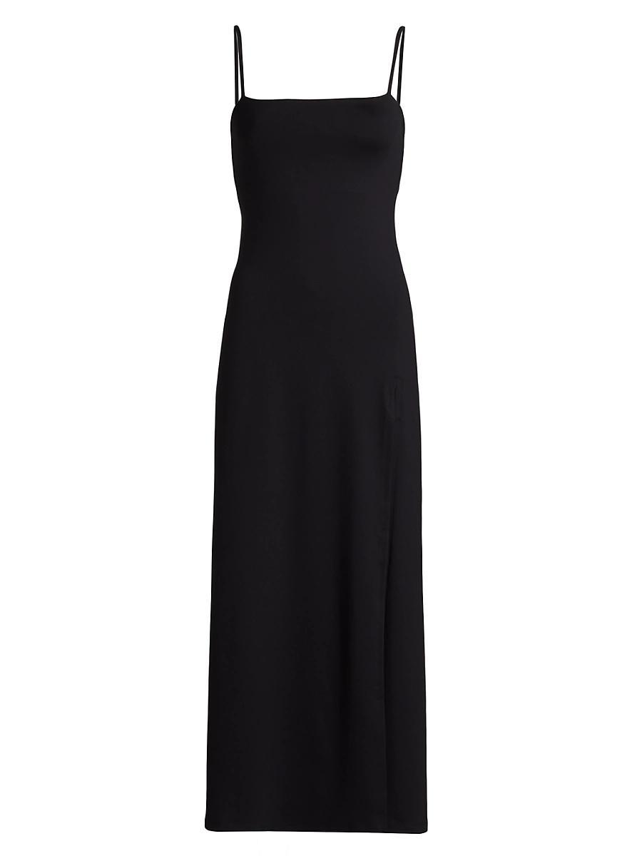 Womens Wide-Strap Flare Slit Midi-Dress Product Image