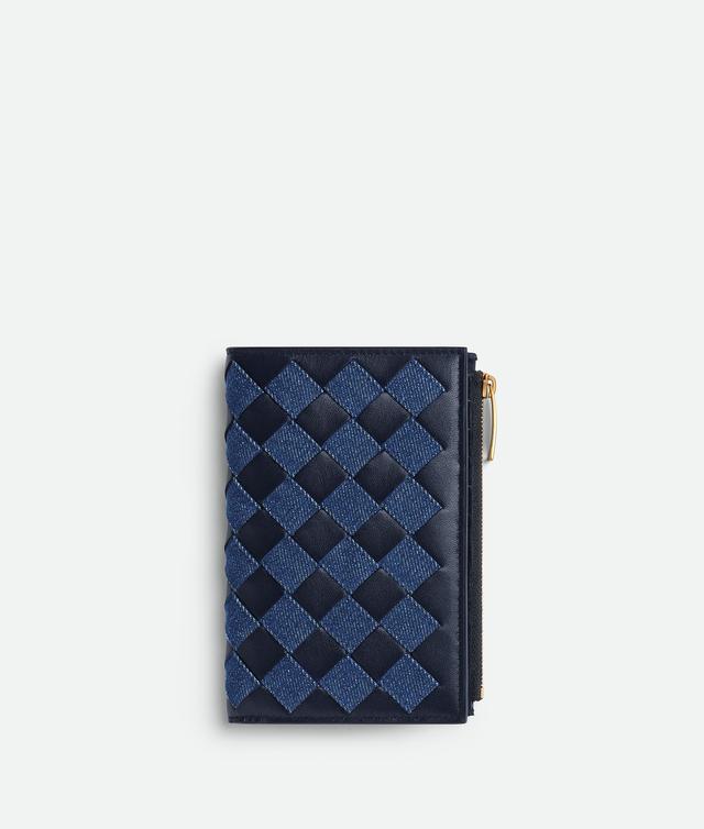 Women's Intrecciato Medium Bi-Fold Wallet in Abyss / Indigo Product Image