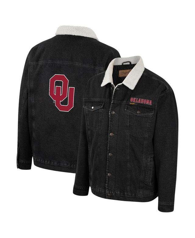 Mens Colosseum x Wrangler Charcoal Oklahoma Sooners Western Button-Up Denim Jacket Product Image