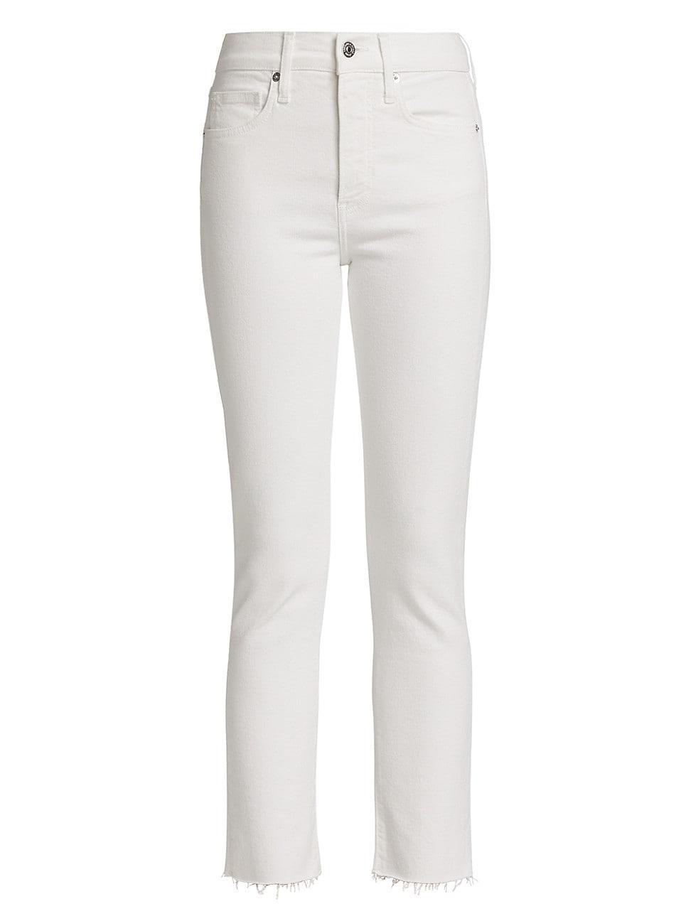 Veronica Beard Carly High Waist Raw Hem Kick Flare Jeans Product Image