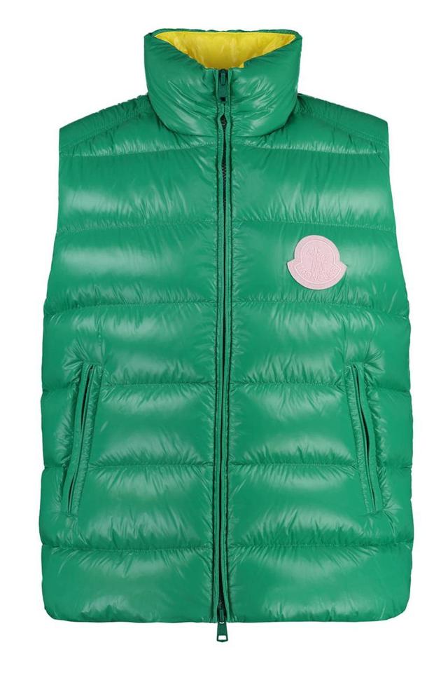 MONCLER Parke Full Zip Down Vest In Green Product Image