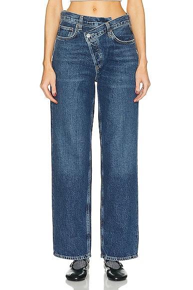 Agolde Criss Cross High Rise Cotton Jeans in Control Product Image