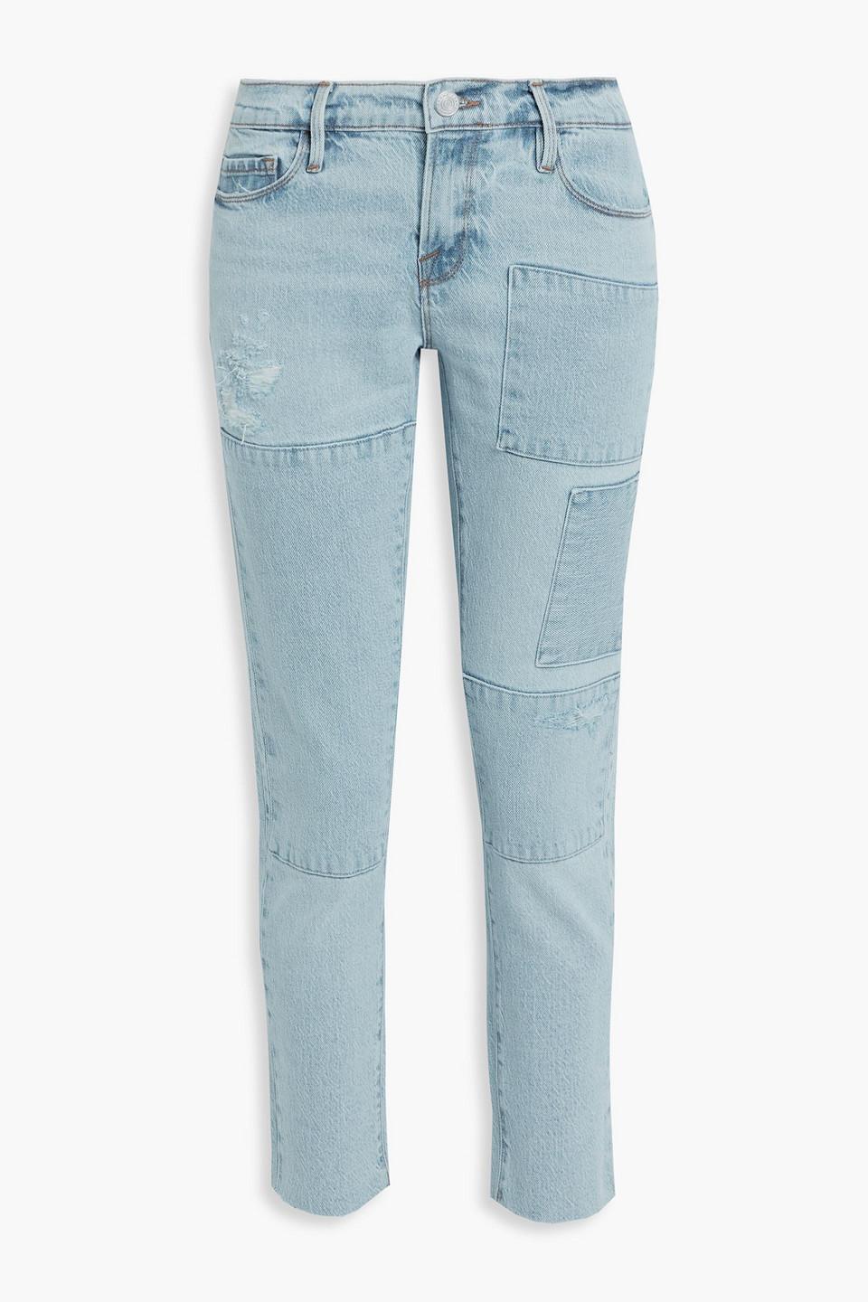 Le Garcon Cropped Distressed Boyfriend Jeans In Multi Product Image