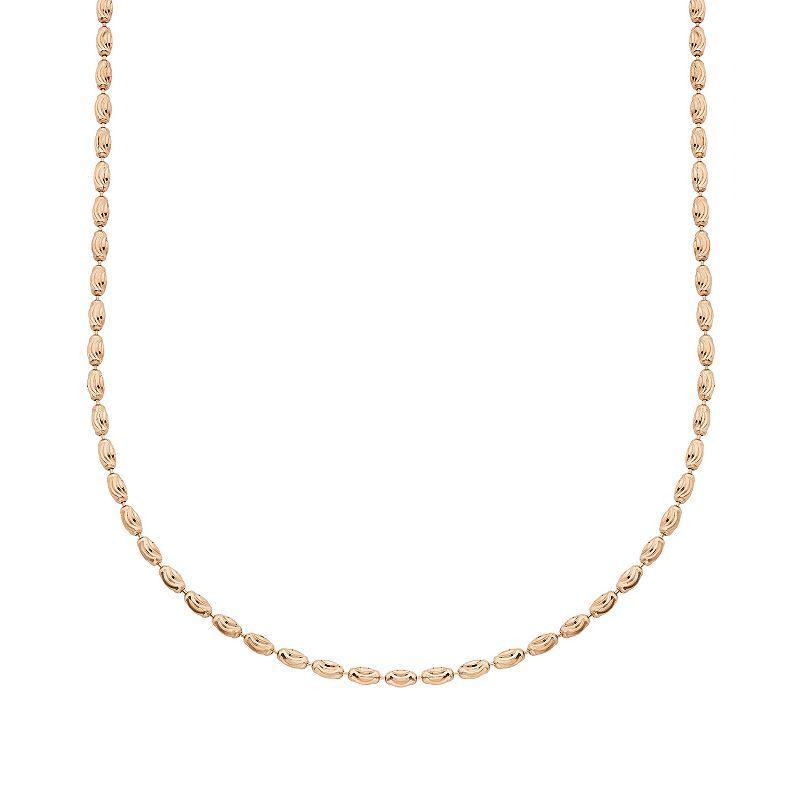 18k Rose Gold Over Silver Oval Chain Necklace, Womens Pink Product Image