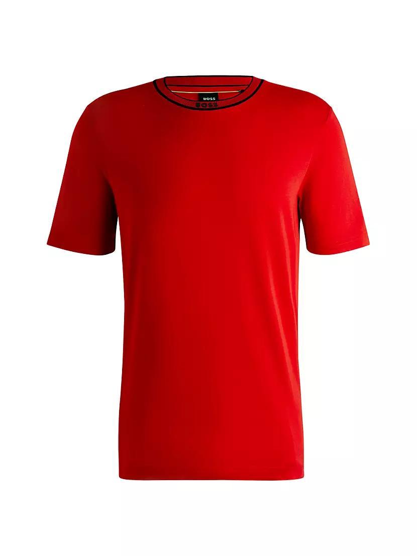 Cotton Jersey T-Shirt with Logo Collar Product Image