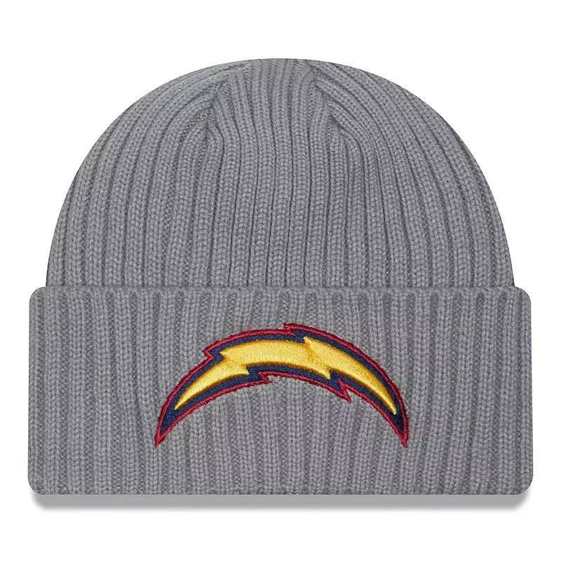 Mens New Era Gray Los Angeles Chargers Color Pack Multi Cuffed Knit Hat Product Image