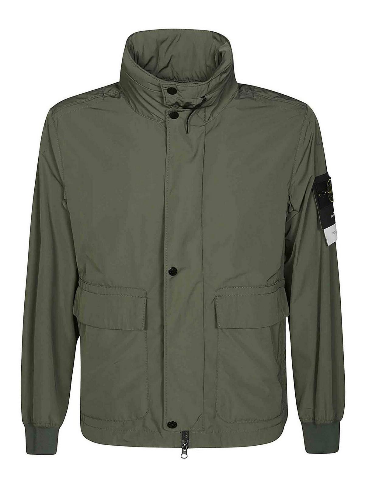 Logo Patch Jacket In Verde Product Image